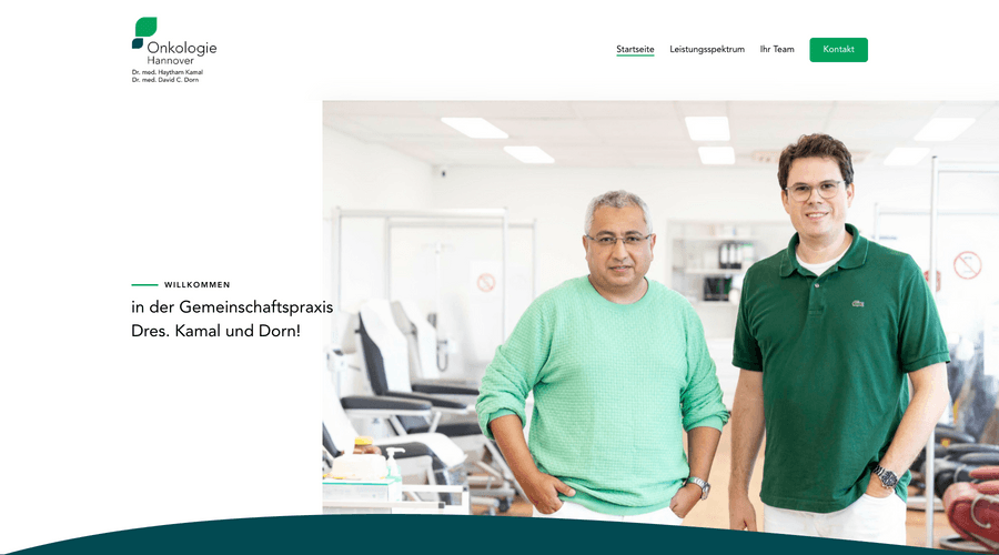 Webdesign der Website onkologiehannover.de
